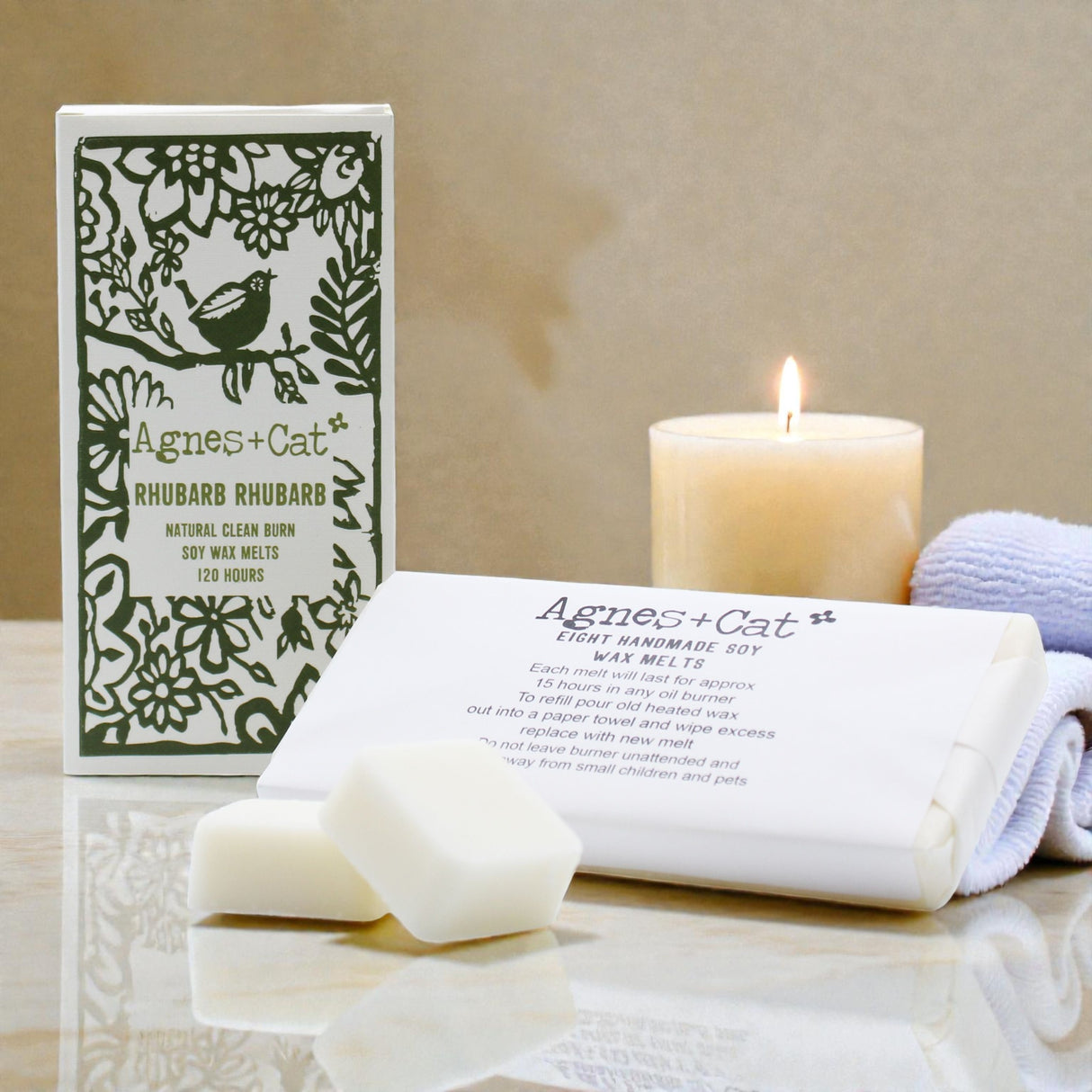 Agnes + Cat Box of 8 Wax Melts – Rhubarb Rhubarb
