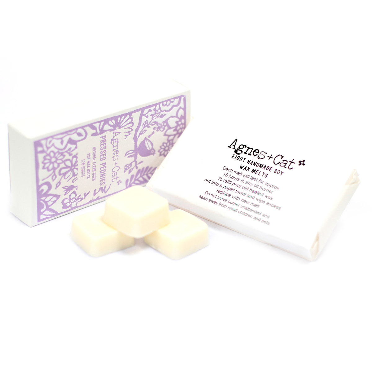 Agnes + Cat Box of 8 Wax Melts – Pressed Peonies