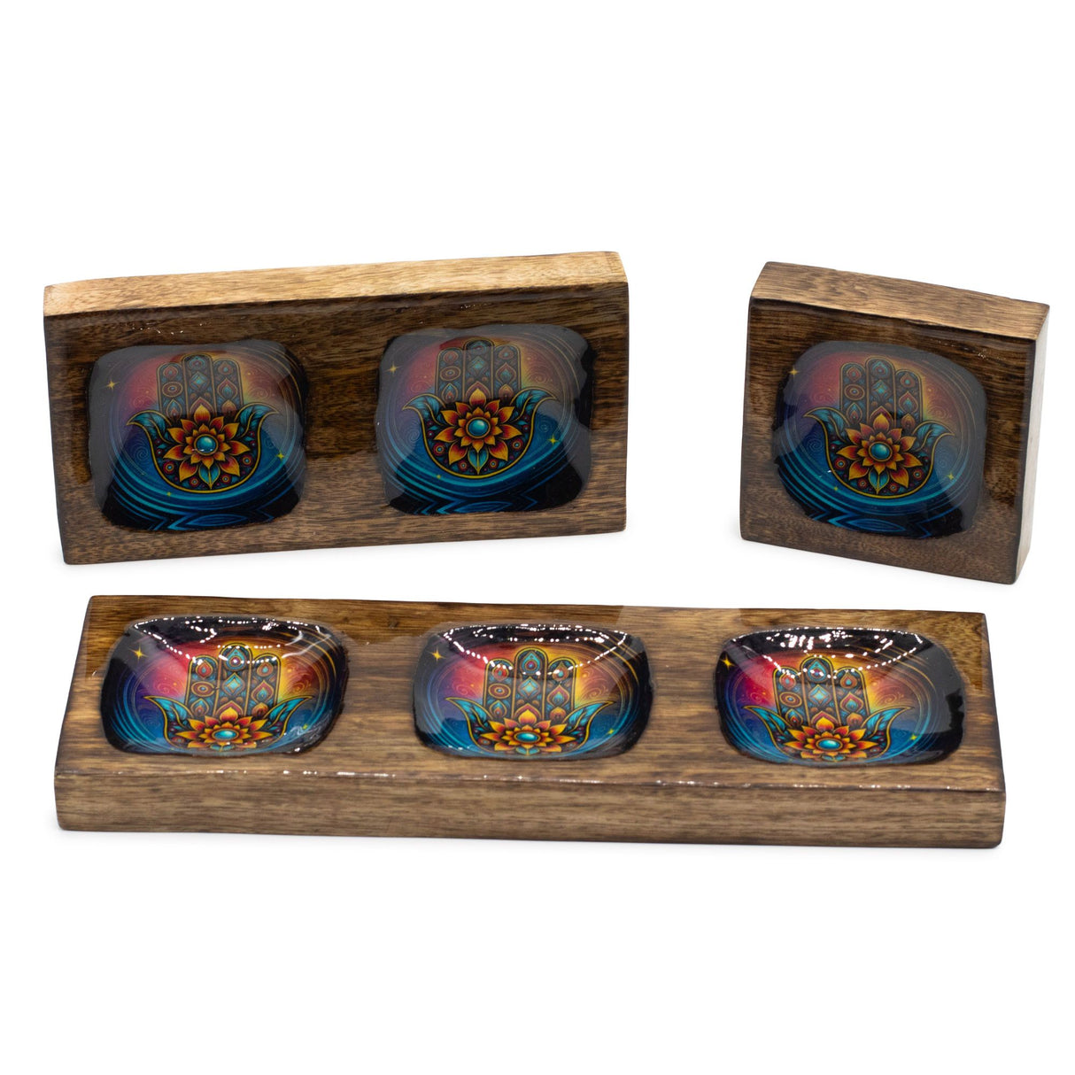 Stredná smaltovaná sada táckov Mango – Hamsa