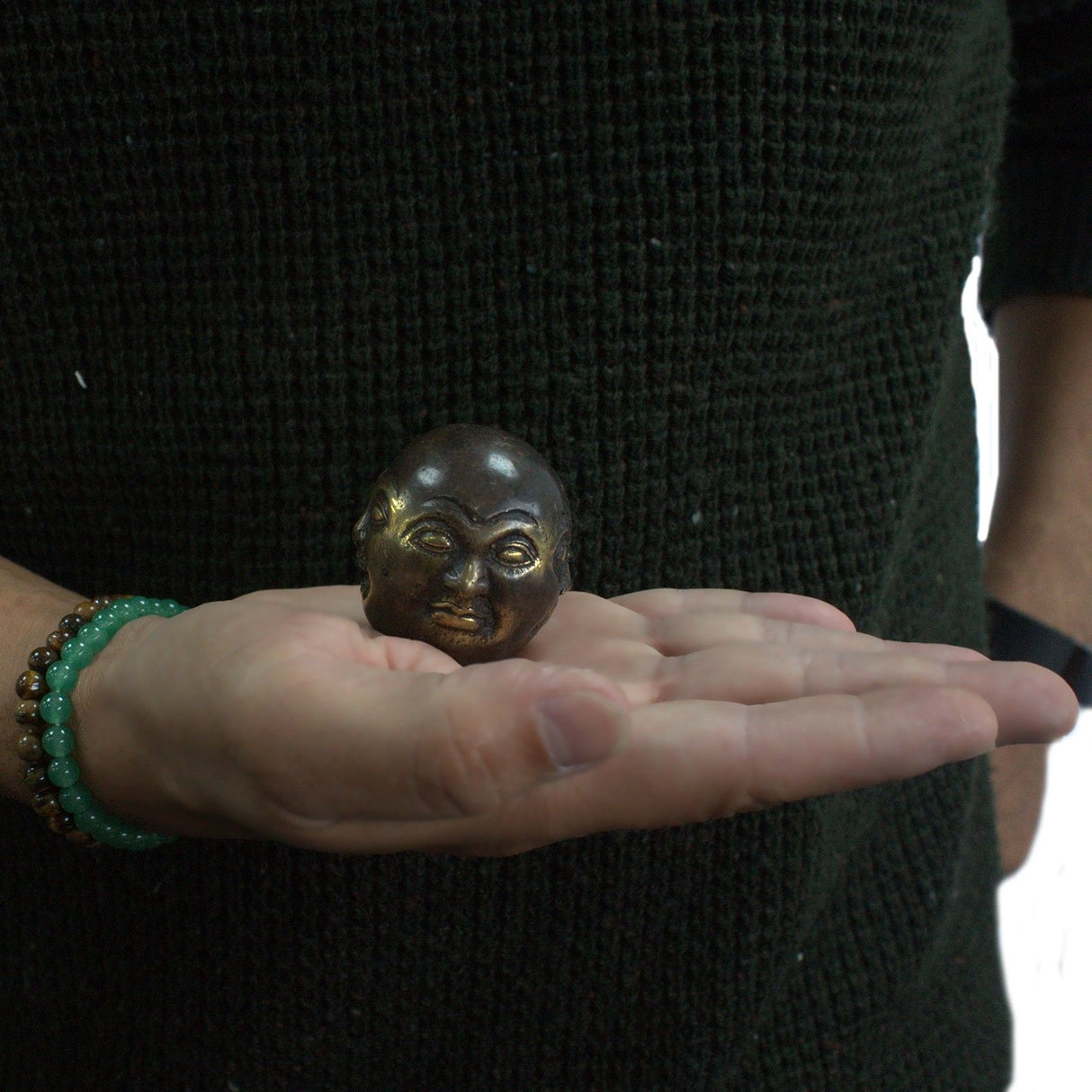 Viergezicht Boeddha Messing Beeld Feng Shui 4.5cm