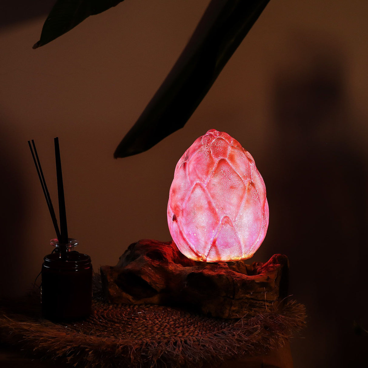 DriftGlow Lamp Crackle Lotus Flower Shade – Purple
