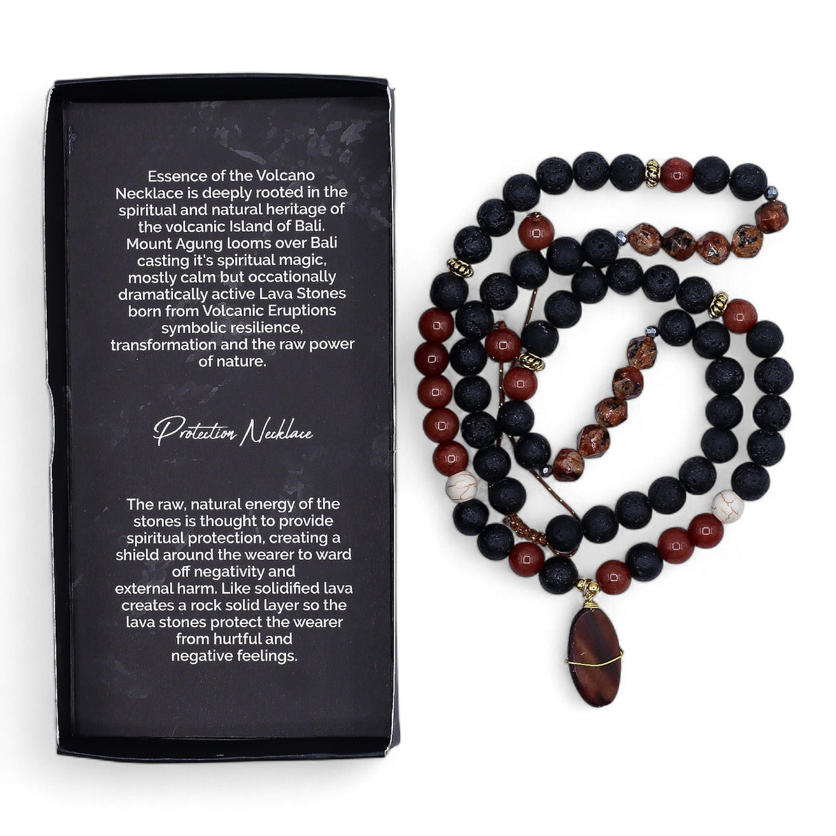 Lava Stone Mala Necklace for Protection
