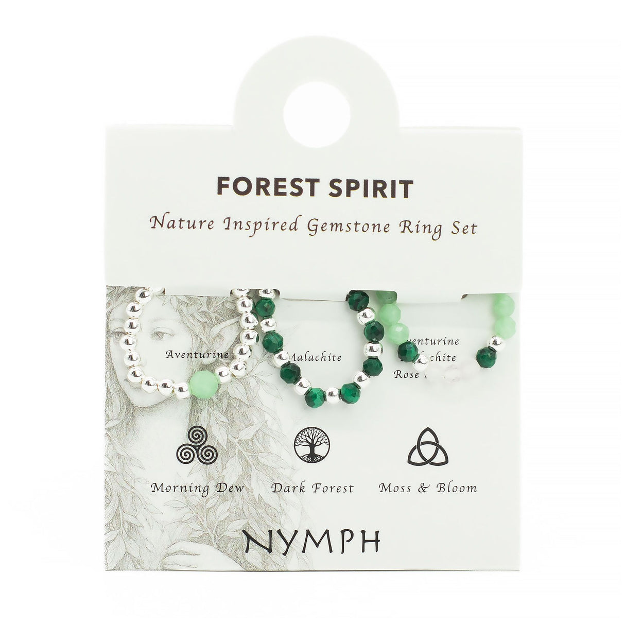 Nymph Spirit Gemstone Ring Set – Forest Spirit