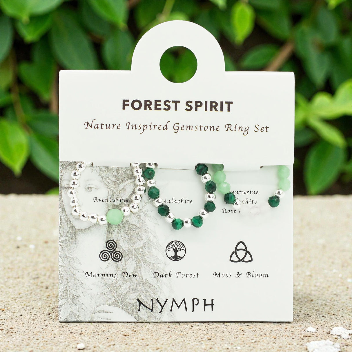 Nymph Spirit Gemstone Ring Set – Forest Spirit