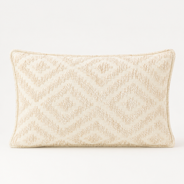 Classic Cushion Cover - Neutral Geo Creme - 30 × 50 cm - Lumber Style