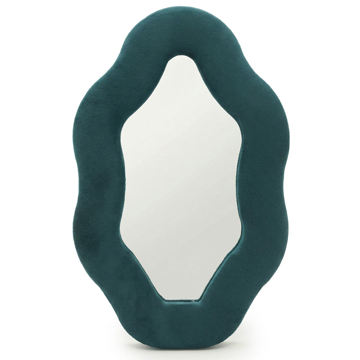 Soft Squiggly Mirror – Oval Pebble – Royal Teal (20.5x32.5x2.3cm)