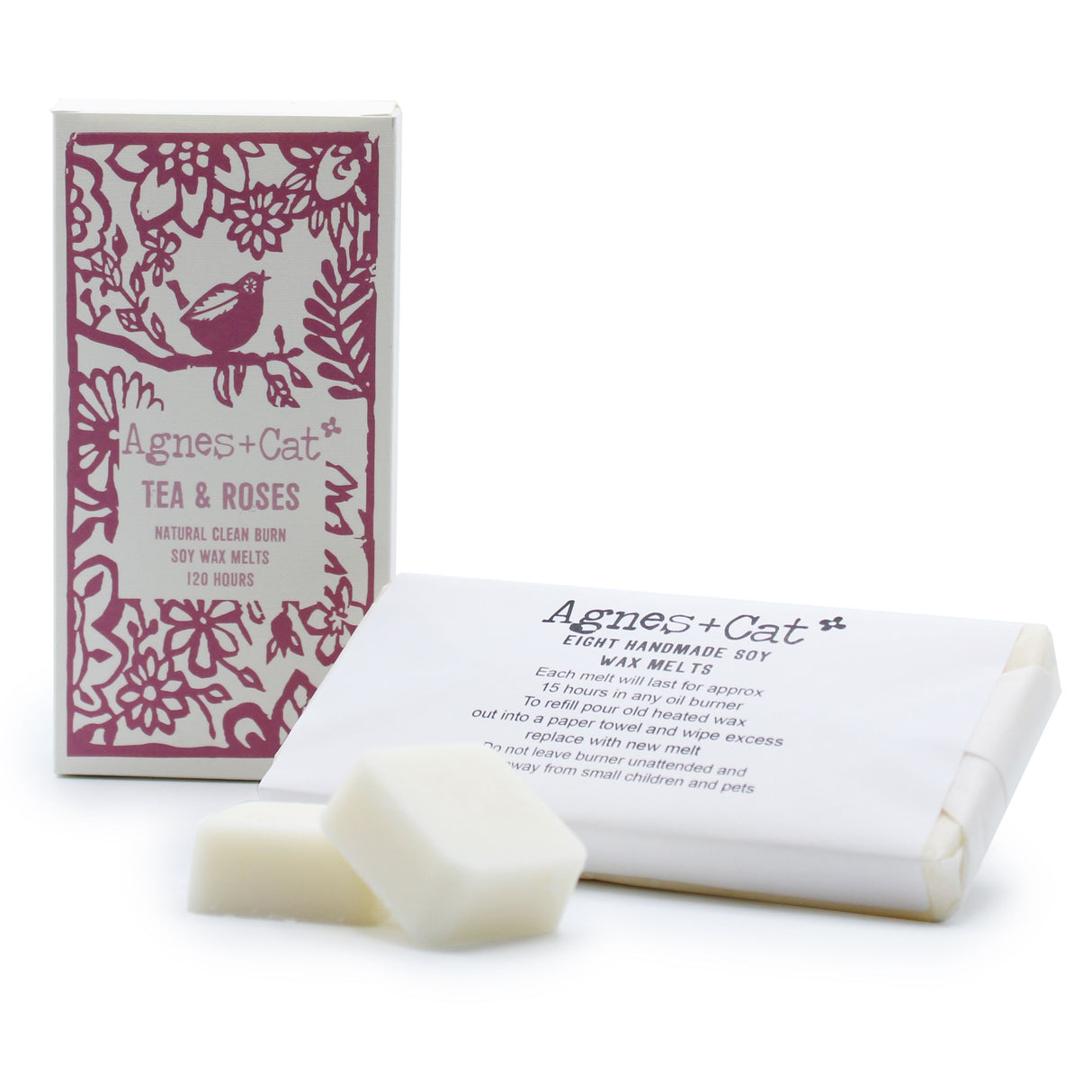 Agnes + Cat Box of 8 Wax Melts – Tea + Roses