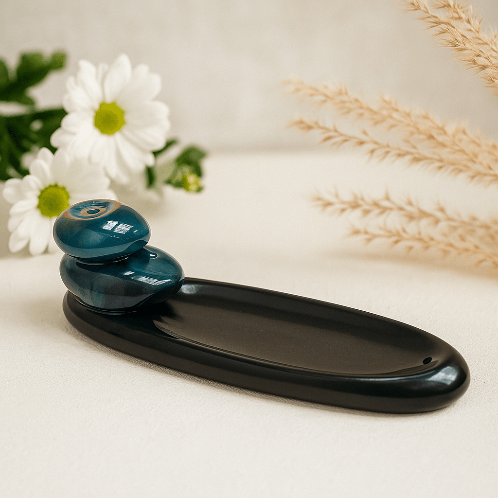 Backflow Incense Cone Burner Zen Pebbles Classic - SHAMTAM.COM