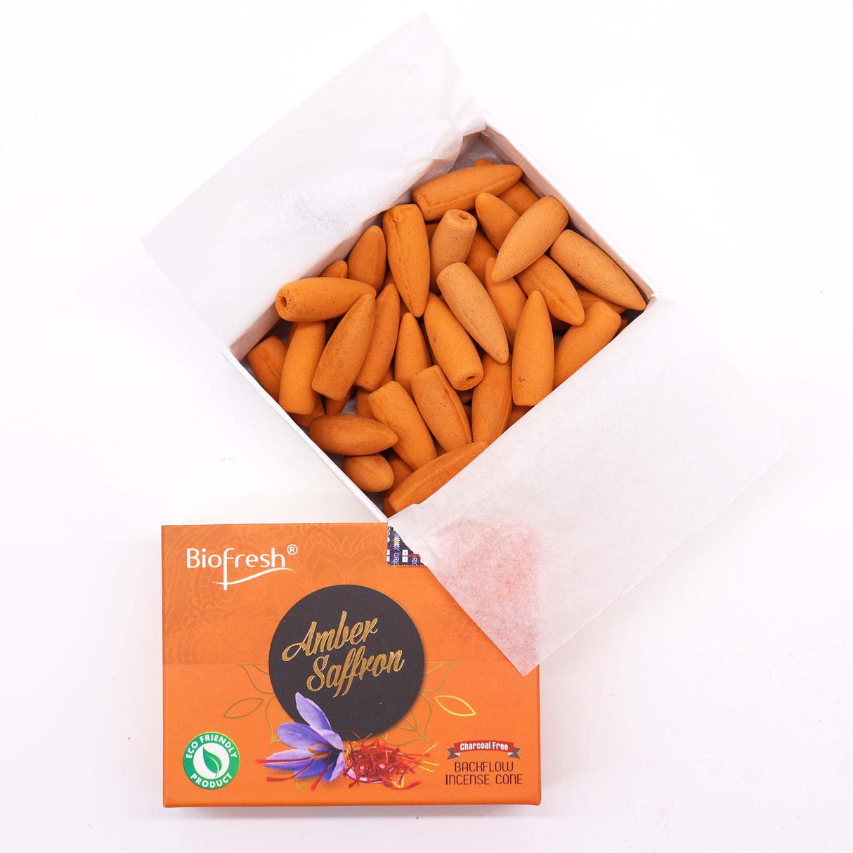 Amber Safron Backflow Incense Cones - Biofresh - SHAMTAM.COM