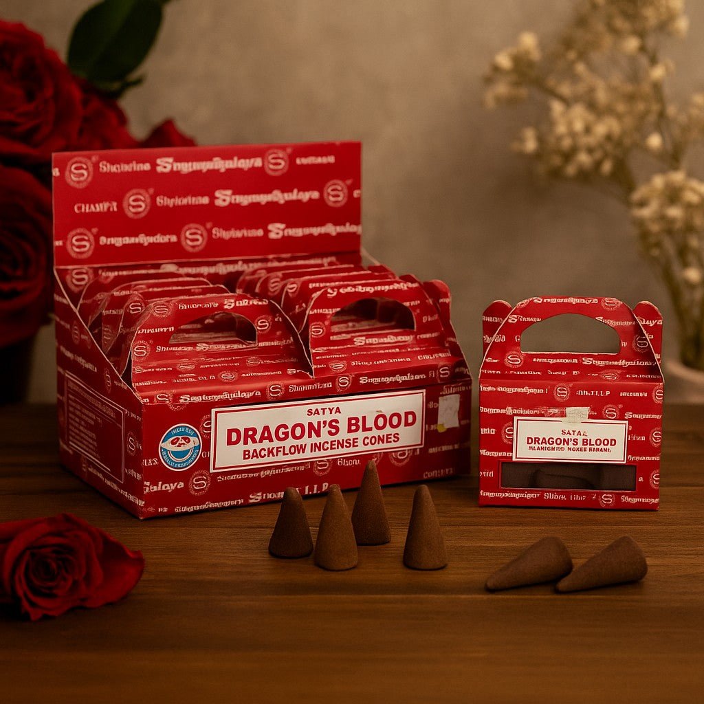 Backflow Incense Cones Dragon's Blood 24 Pack Satya - SHAMTAM.COM