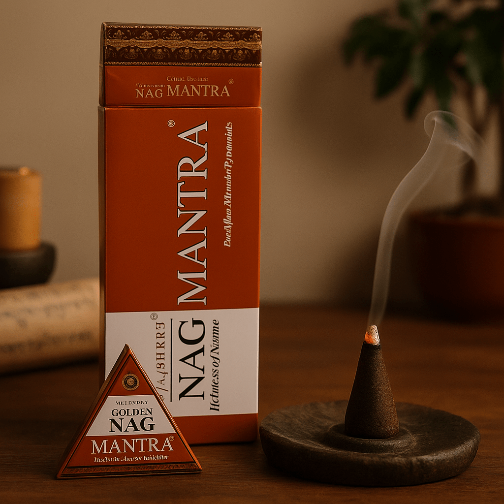 Backflow Incense Cones Golden Nag Mantra Jumbo 42g - SHAMTAM.COM