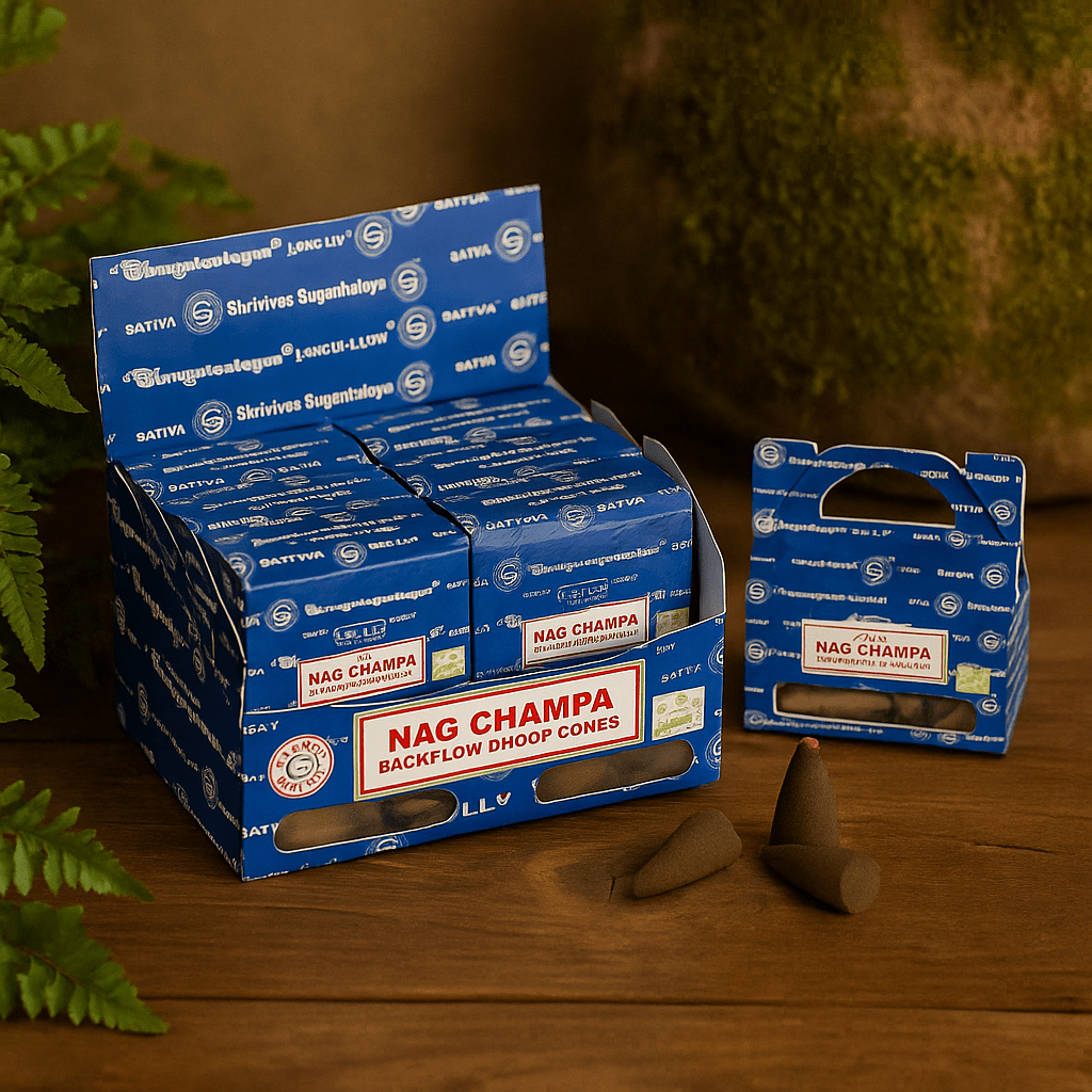 Backflow Incense Cones Nag Champa 24 Pack Satya - SHAMTAM.COM