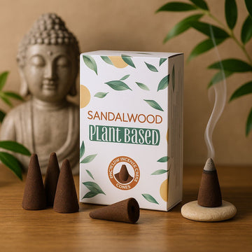 Backflow Incense Cones Sandalwood Plant - Based 12 Cones - SHAMTAM.COM