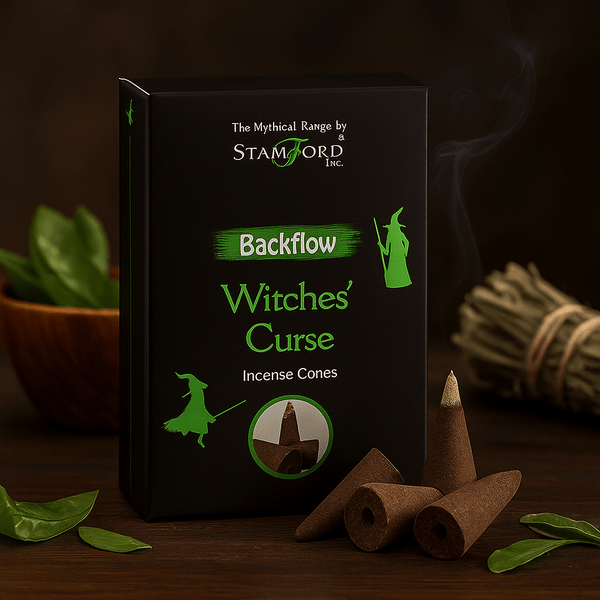 Conuri de tămâie cu efect de curgere inversă Witch Curse, 12 conuri Stamford