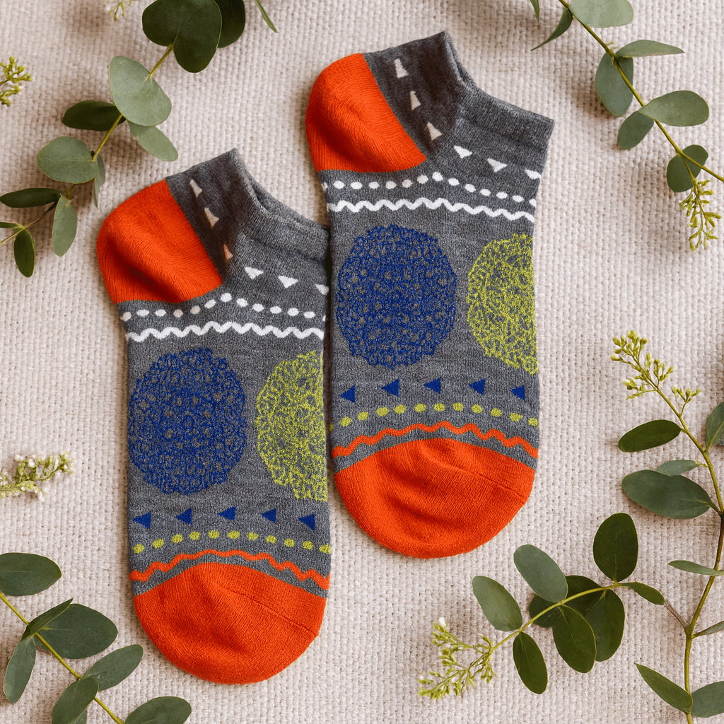 Bamboo Socks Low 7.5 - 11.5 Flowers of Life - SHAMTAM.COM