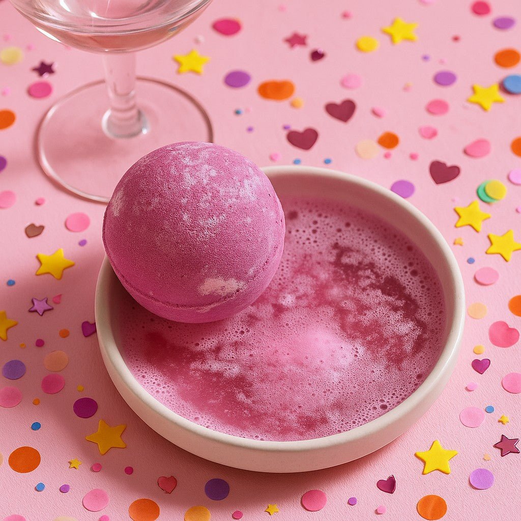 Pink bath bomb