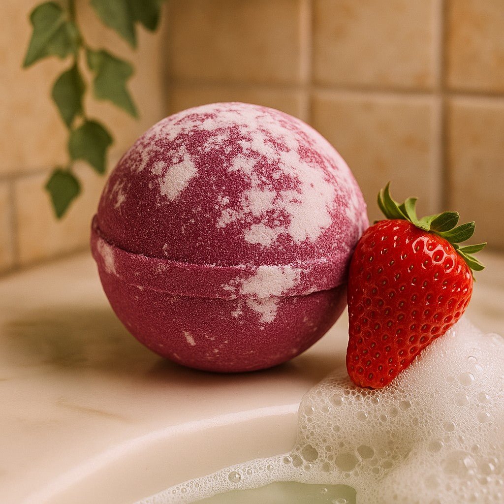 Bath Bomb Strawberry Pavlova Jumbo Red And White - SHAMTAM.COM
