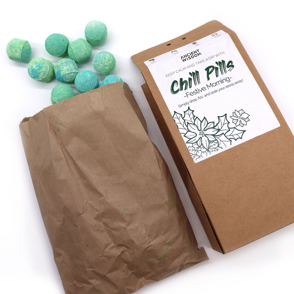 Bath Bombs Chill Pills Gift Pack 350g - Festive Morning - SHAMTAM.COM