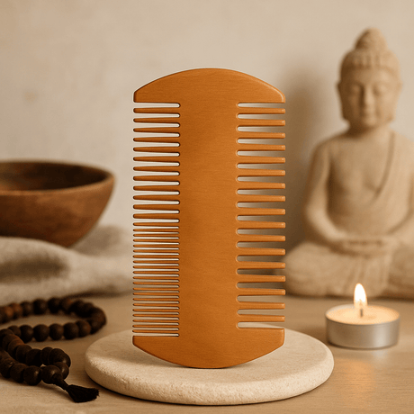 Beard Comb, Double Sided Pearwood Wide Fine Teeth - SHAMTAM.COM