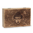 Big Rectangle Box 21.5x14x6.3cm - Buddha Face Black Engraved - SHAMTAM.COM
