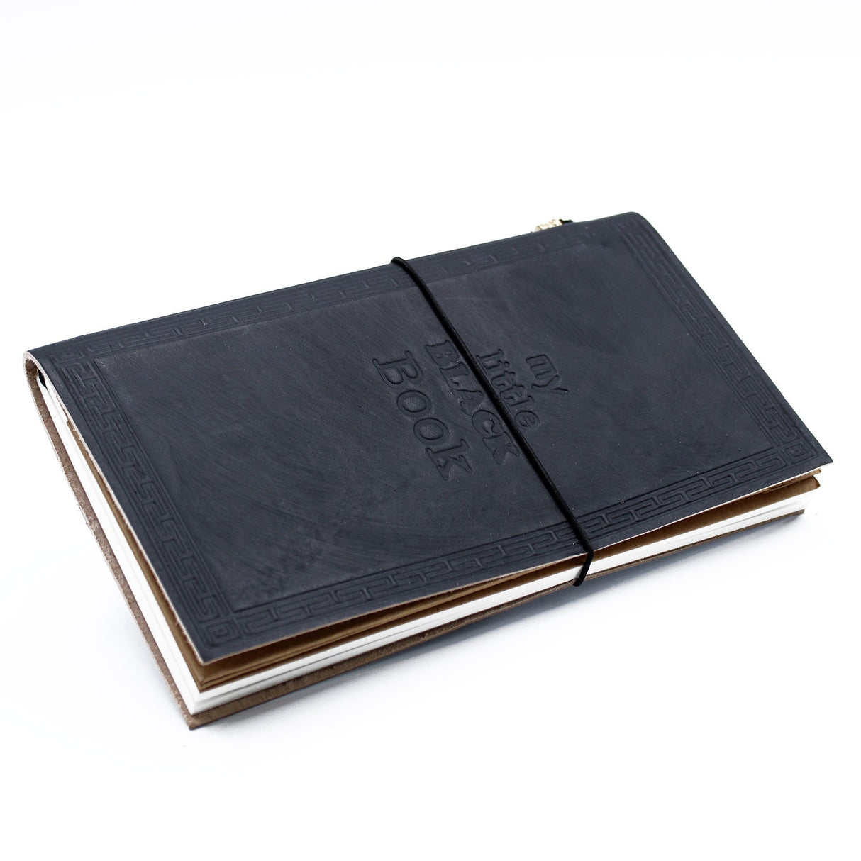 Handmade Leather Journal - My Little Black Book - Black (80 pages) - SHAMTAM.COM
