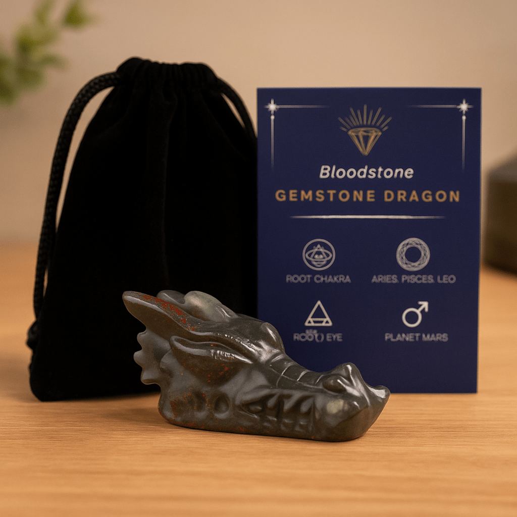 Bloodstone Dragon Head Carving 60x30x35mm - SHAMTAM.COM
