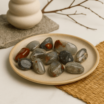 Bloodstone Tumbled Stones Medium African Sephtonite 12 Pieces - SHAMTAM.COM