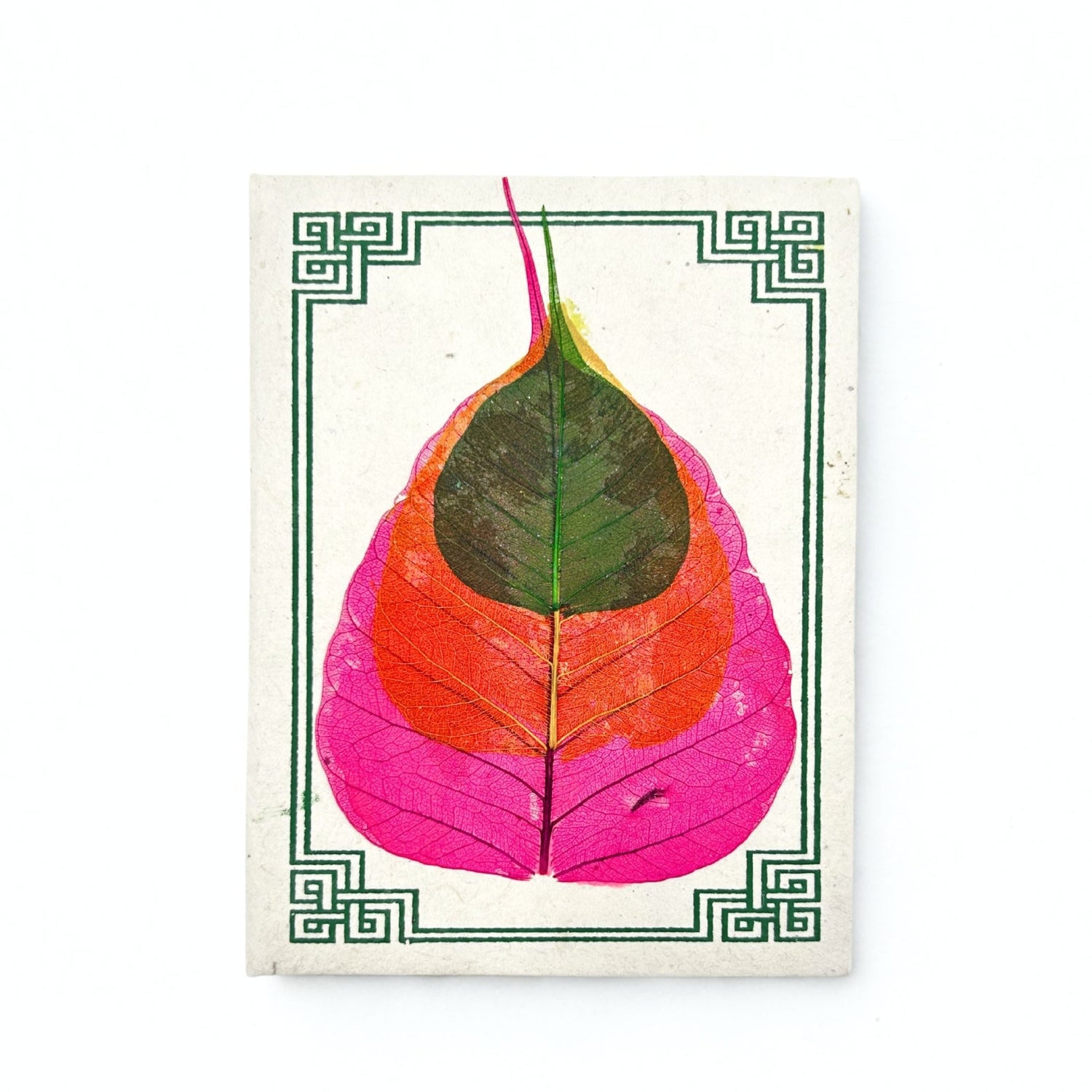 Bodhi Leaf Lokta Paper Notebook Handmade Nepal 15×12cm - SHAMTAM.COM