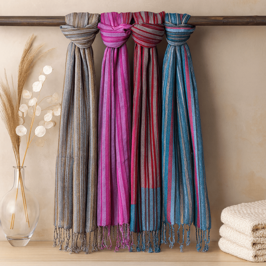 Boho Cotton Scarf Indian Assorted Blues - SHAMTAM.COM