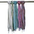 Boho Scarf Indian - 22x72cm - Random Colours With Gold Thread - SHAMTAM.COM