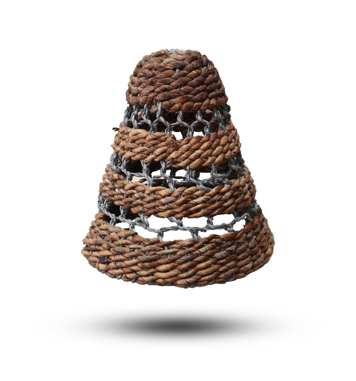 Boho Lamp Shades Natural Banana Leaf & Abu - Abu Raffia - Set of 3 - SHAMTAM.COM