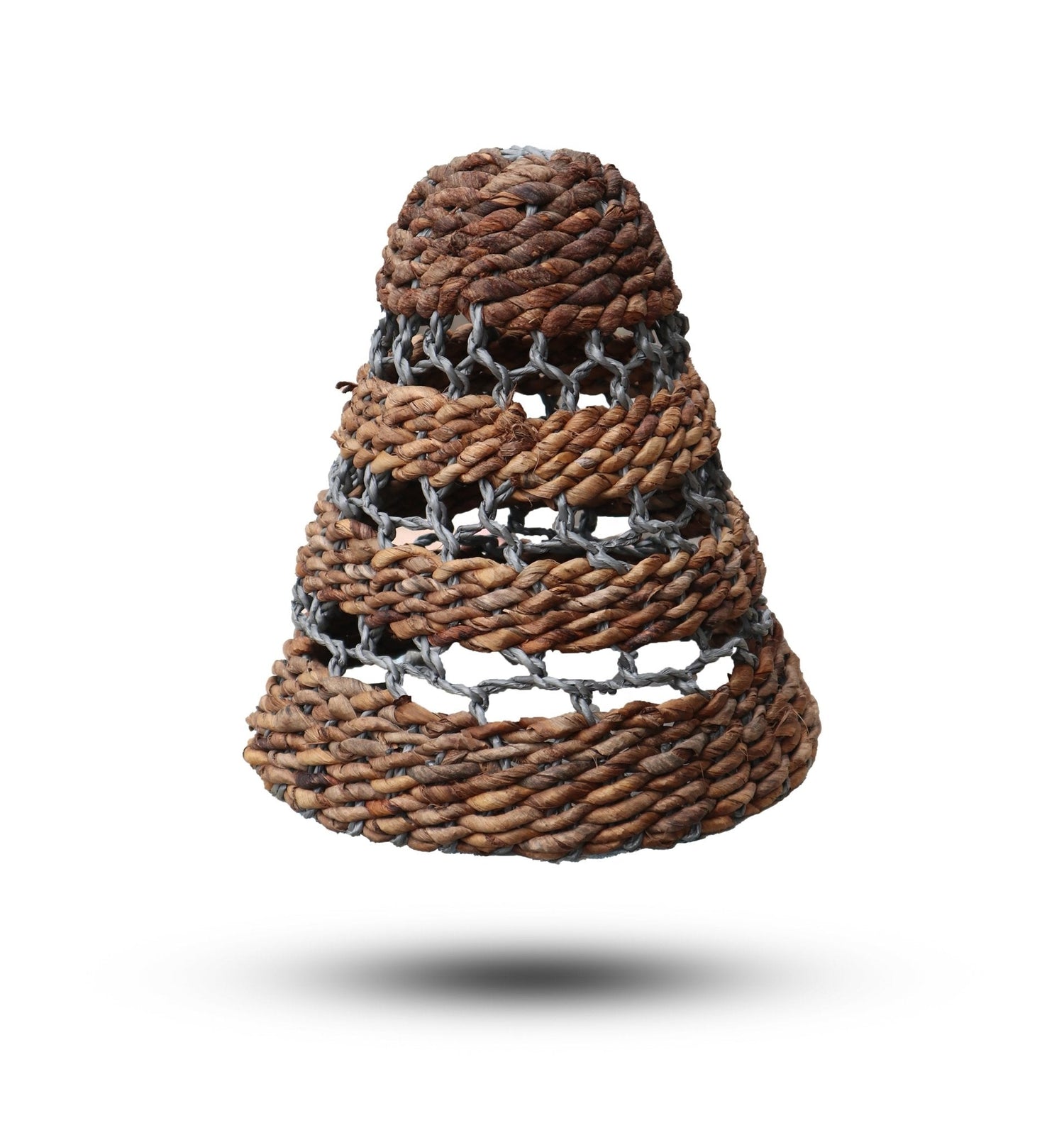 Boho Lamp Shades Natural Banana Leaf & Abu - Abu Raffia - Set of 3 - SHAMTAM.COM