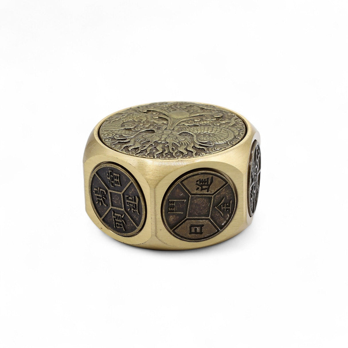 Brass Feng Shui Dragon Dice – Prosperity Talisman - SHAMTAM.COM