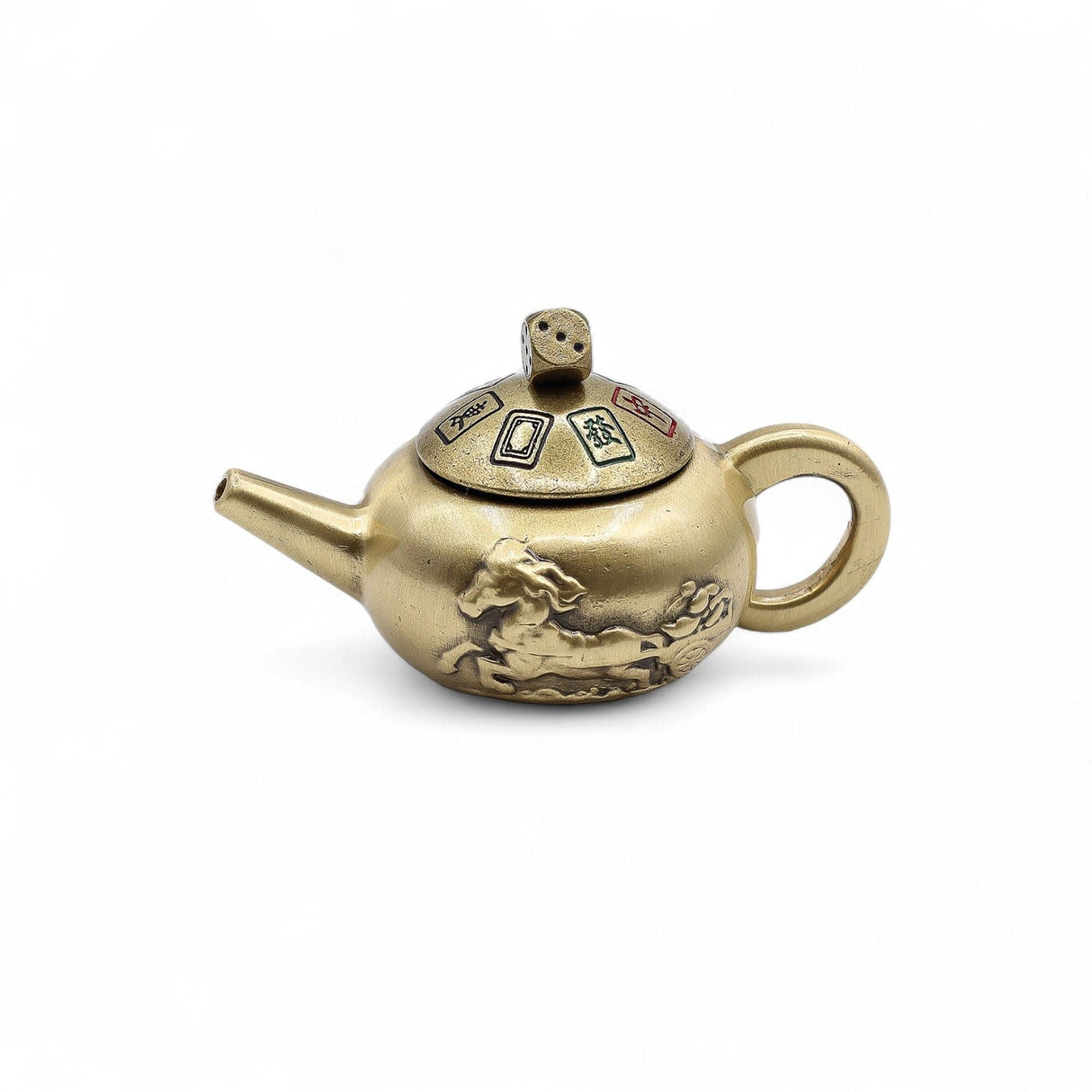 Brass Feng Shui Dragon Teapot Decision Spinner - SHAMTAM.COM
