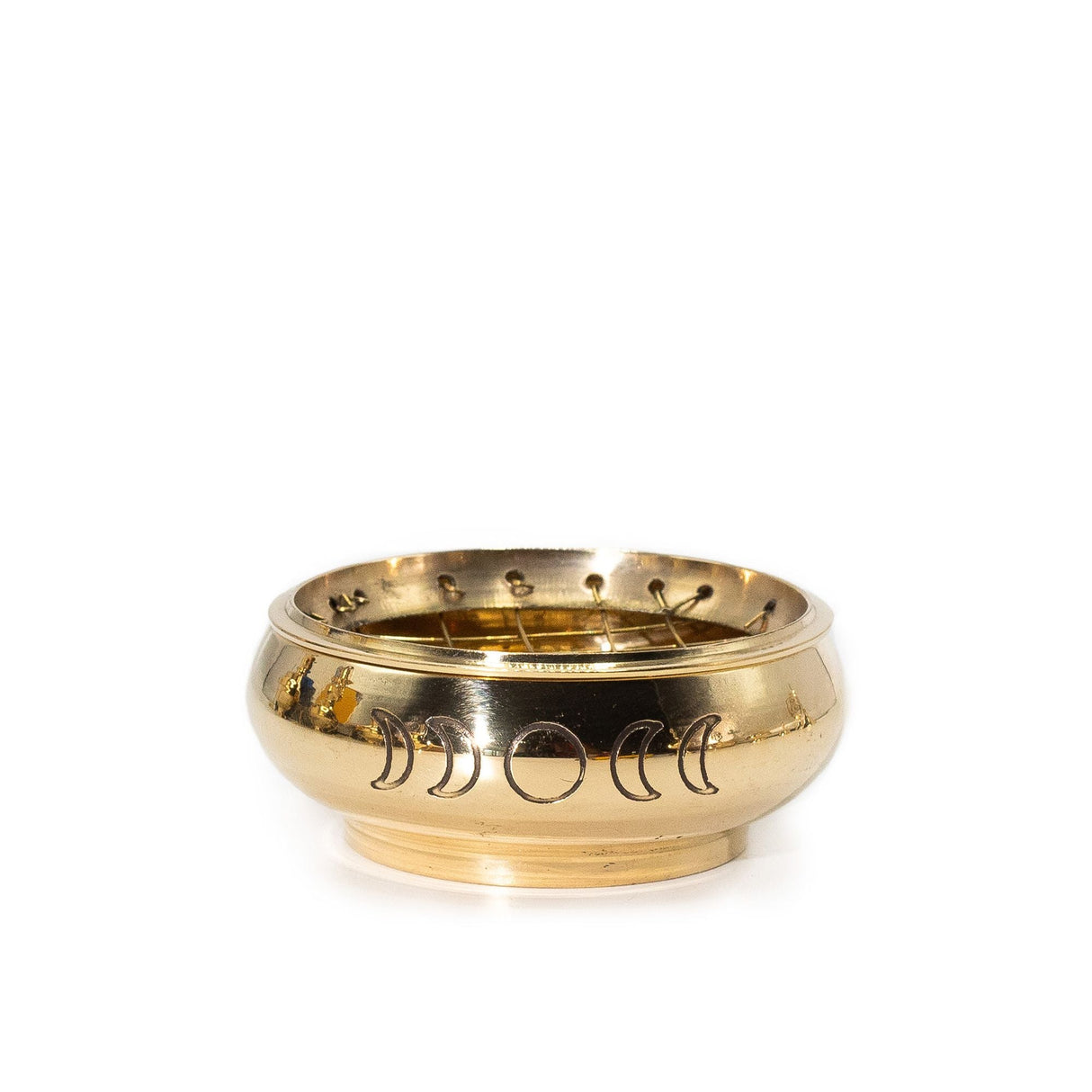Brass Moon Phases Charcoal Incense Burner with Screen - SHAMTAM.COM