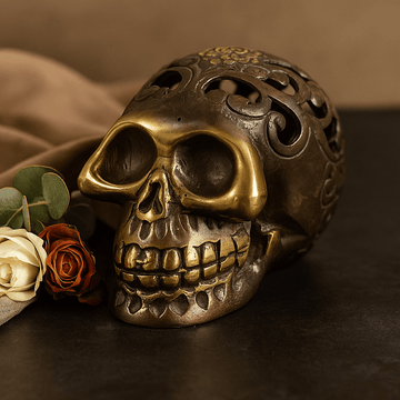 Brass Skull Vintage Medium - SHAMTAM.COM
