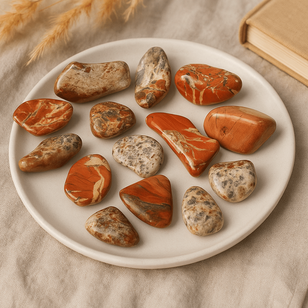 Brecciated Jasper Tumbled Stones African Medium 12 Pieces - SHAMTAM.COM