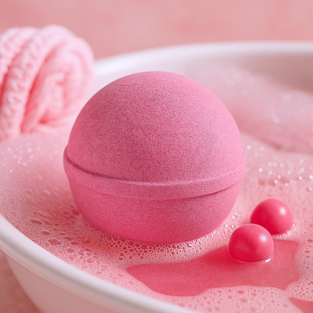 Pink bath bomb