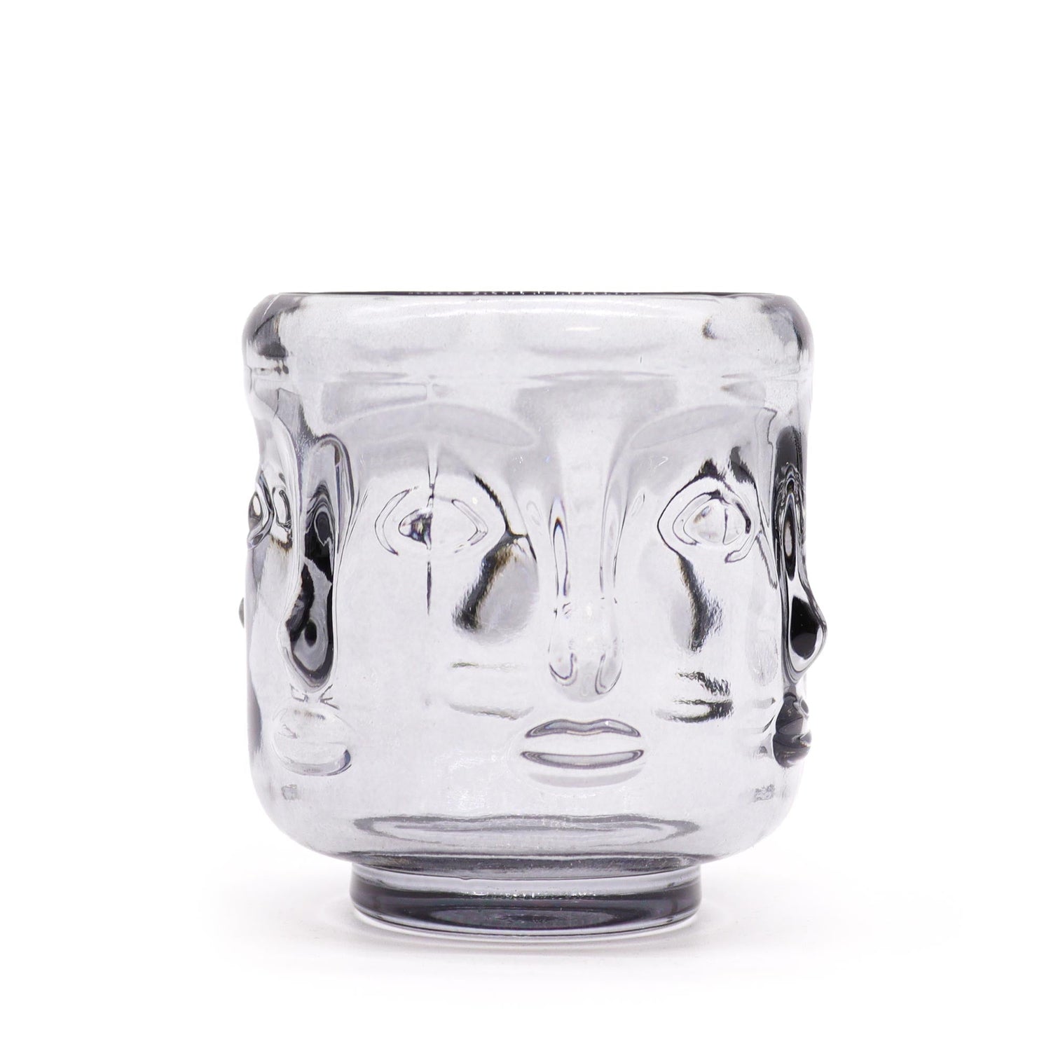 Buddha Faces Candle Jar - Midnight Grey (2 pcs) - SHAMTAM.COM