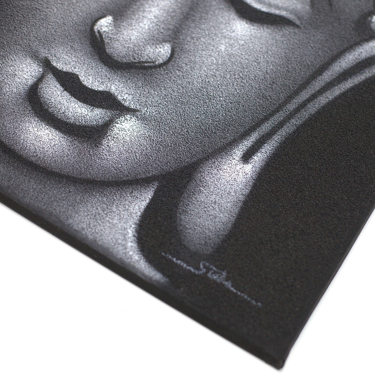 Buddha Painting - Grey Sand Finish - SHAMTAM.COM