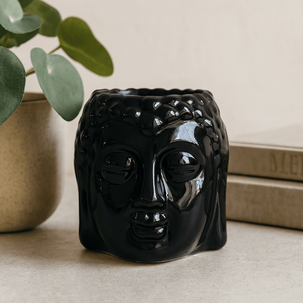 Buddha olejová a vosková aromalampa čierna