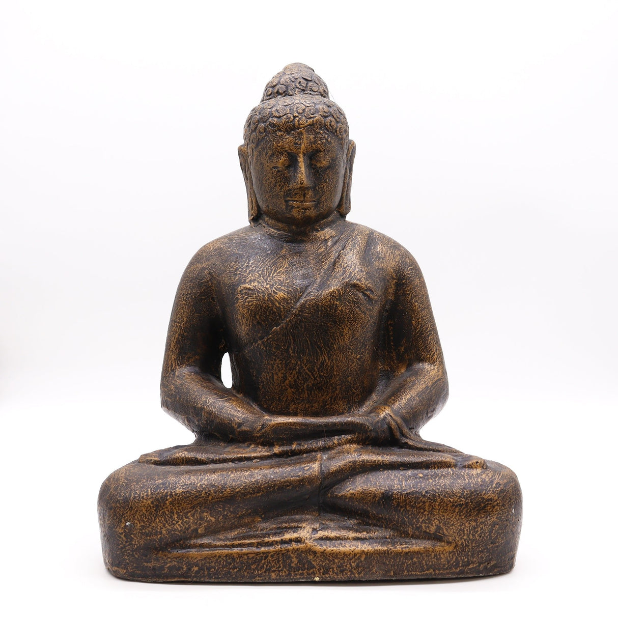Medium Buddha Statue in Classic Antique Gold Finish - 0.5m Tall - SHAMTAM.COM