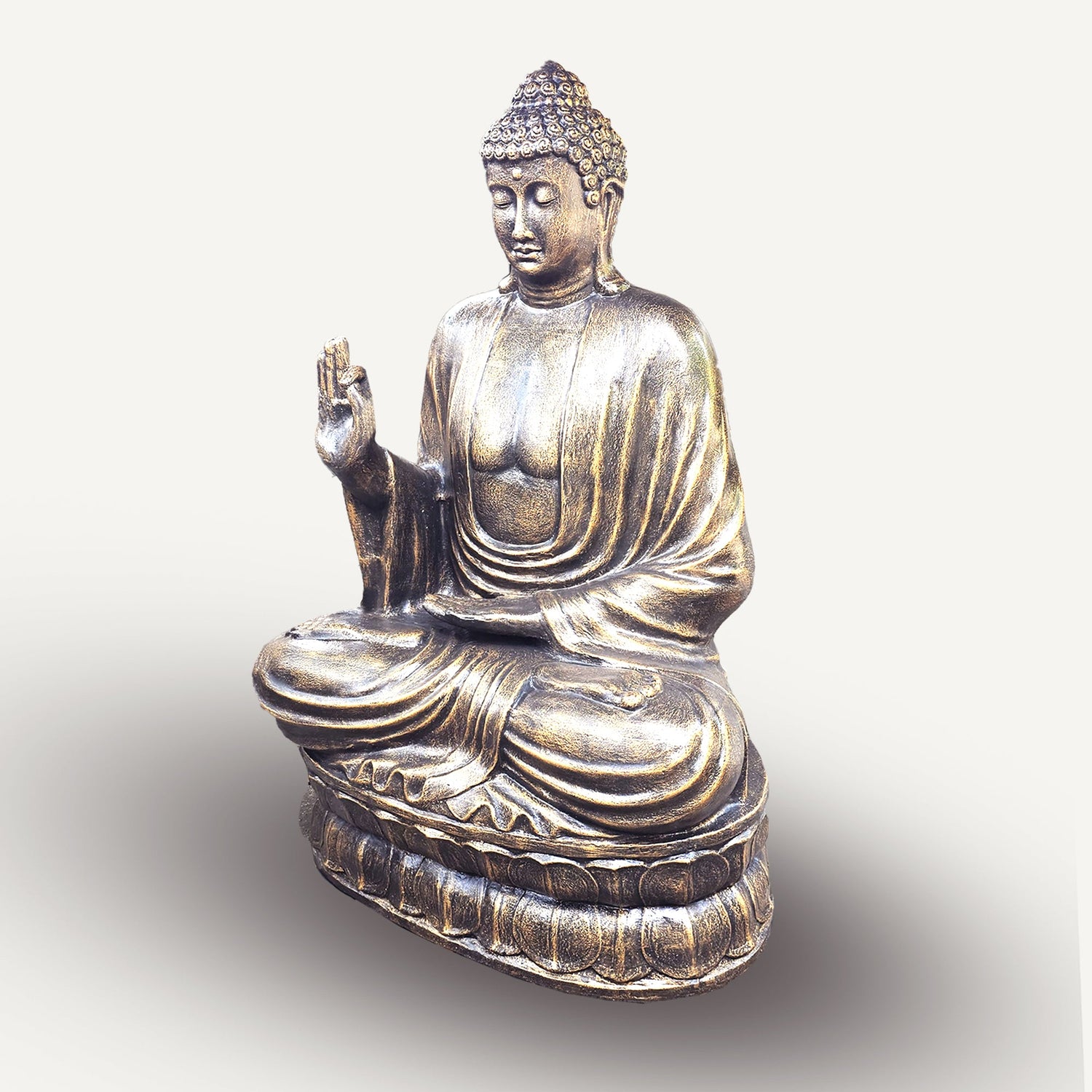 Buddha Statue Teaching Lotus 2m Antique Gold - SHAMTAM.COM