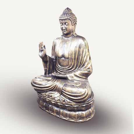 Buddha Statue Teaching Lotus 2m Antique Gold - SHAMTAM.COM