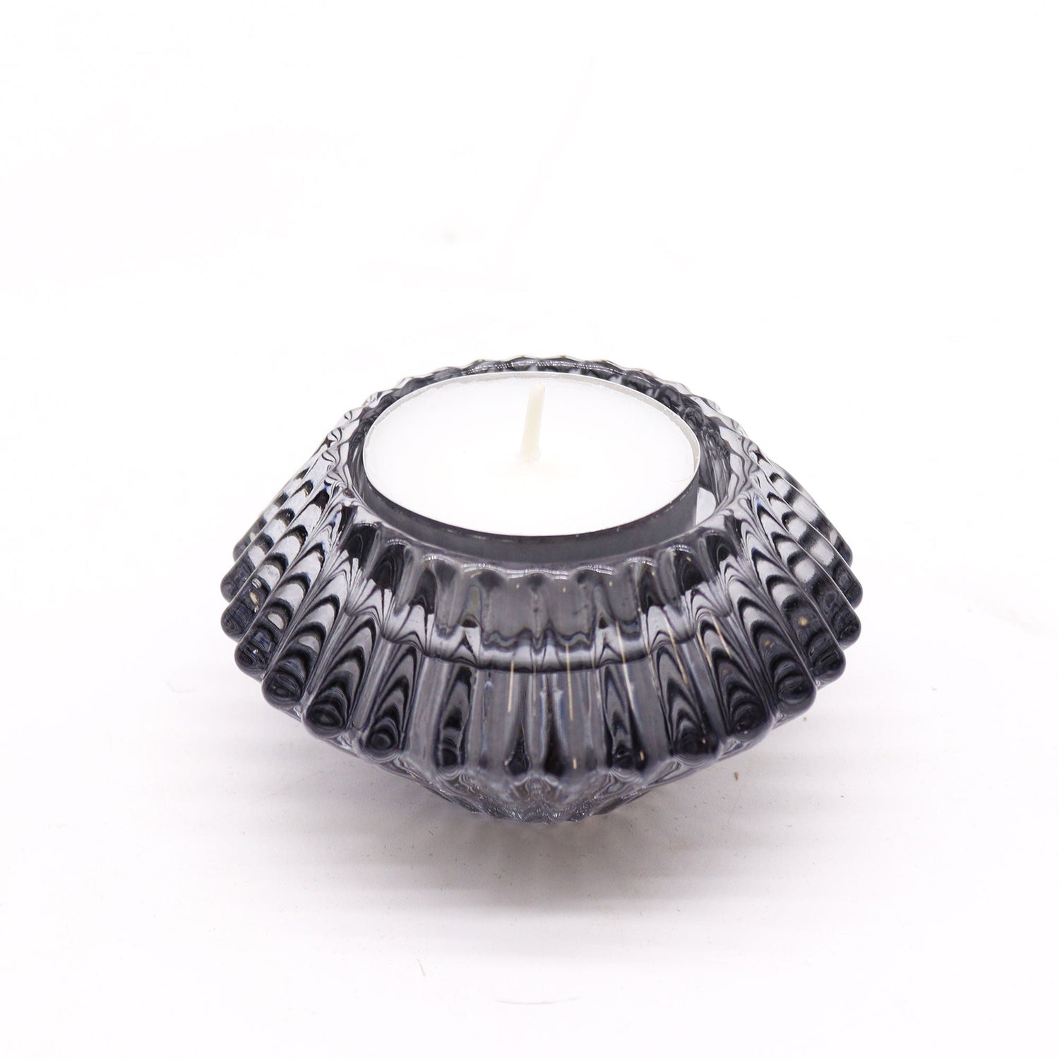 Flower Flip Dinner Candle / Tealight Holder - Midnight Grey (2 pcs) - SHAMTAM.COM