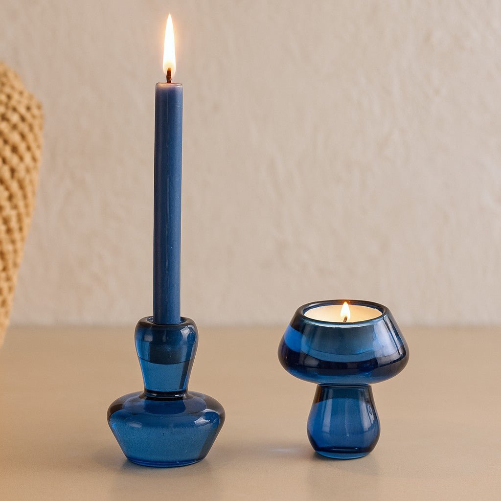 Candle Holder Tealight And Taper Royal Blue 2 - Pack - SHAMTAM.COM