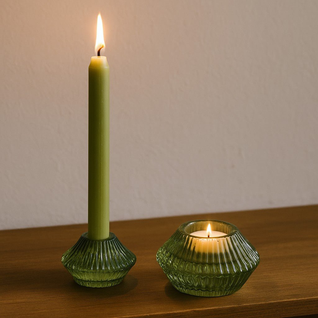Candle Holders Taper - Tealight Garden Jade 2 Pack - SHAMTAM.COM