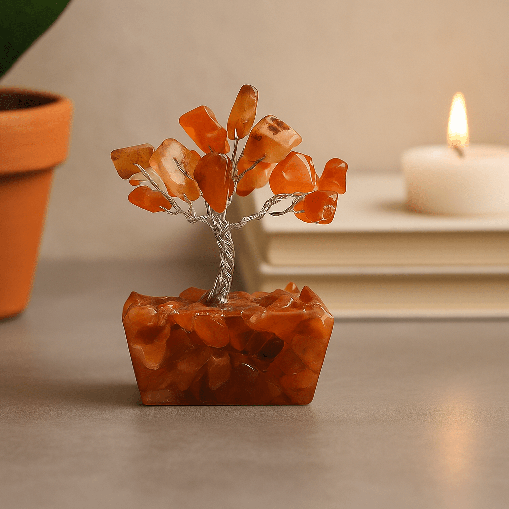 Carnelian Gemstone Tree Orgonite Base, 12 Pack - SHAMTAM.COM