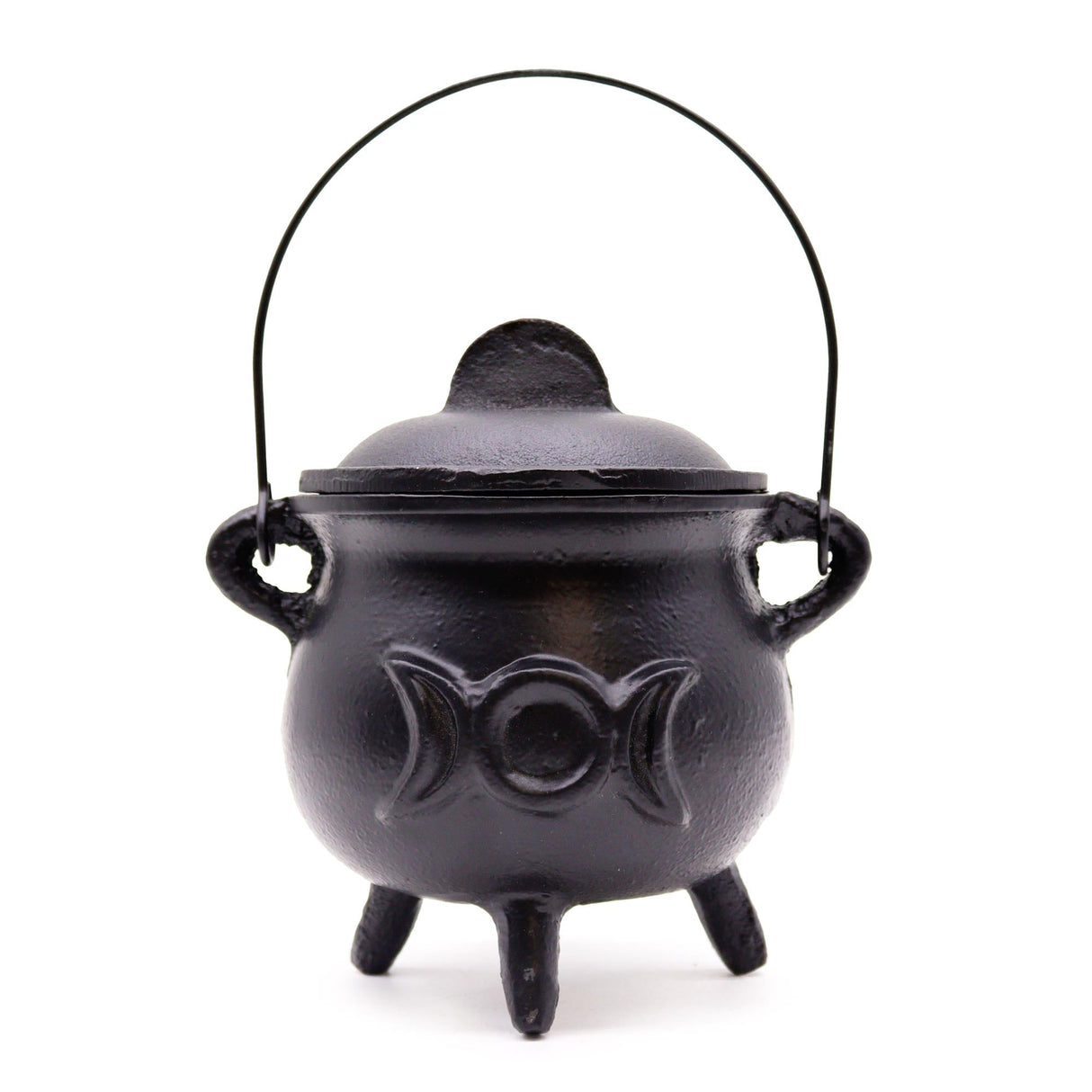 Cast Iron Cauldron with Triple Moon 12x15cm - SHAMTAM.COM