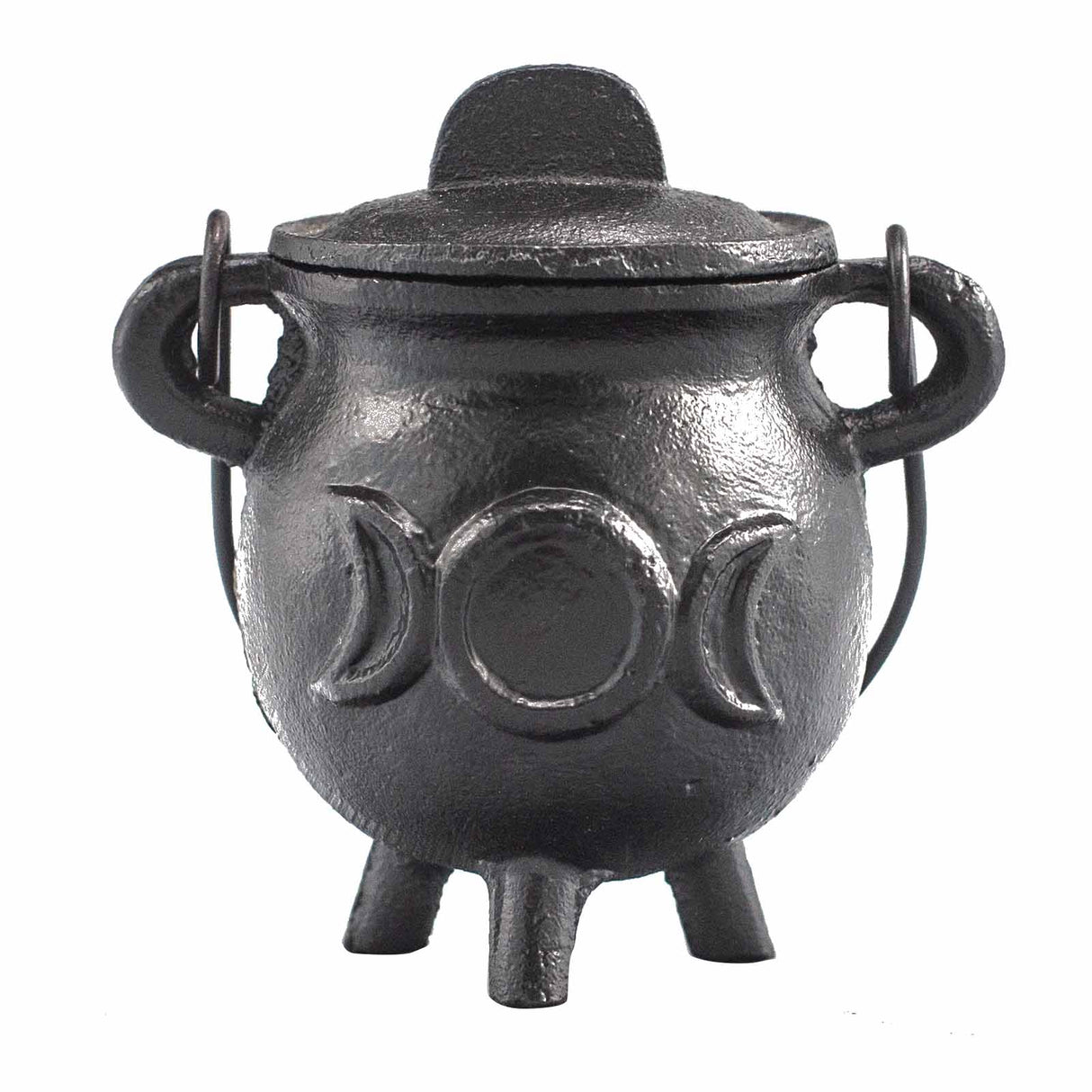 Cast Iron Cauldron with Triple Moon 6.5x13cm - SHAMTAM.COM